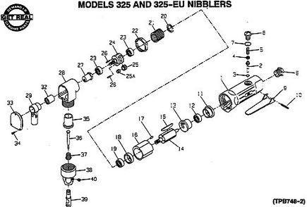 Diagram Diagram and Parts List for IR325  Ingersoll Rand Nibbler & Shears